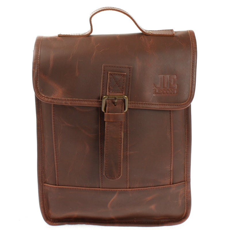Leconi Freizeitrucksack Lederrucksack Cityrucksack Leder braun LE1030 Online Outlet