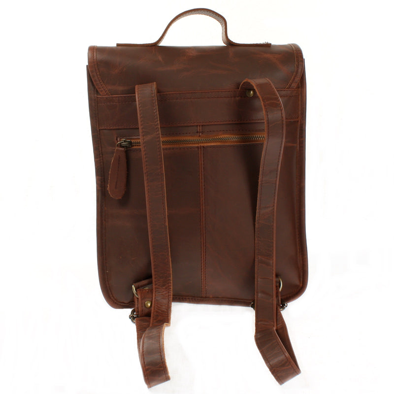 Leconi Freizeitrucksack Lederrucksack Cityrucksack Leder braun LE1030 Online Outlet