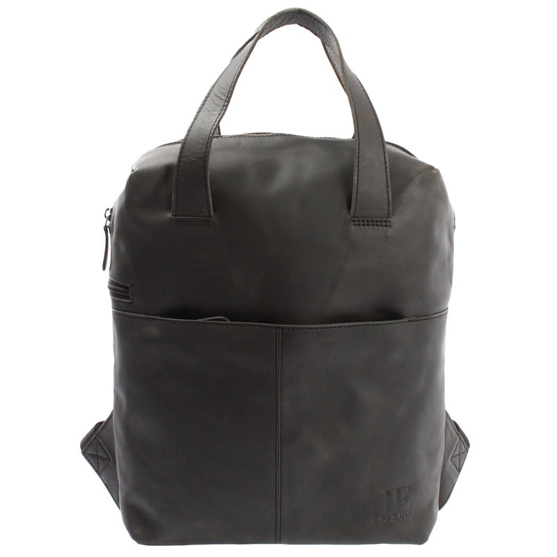 Leconi Stadtrucksack Lederrucksack Leder dunkelgrau LE1023 Zeitlich begrenztes Angebot