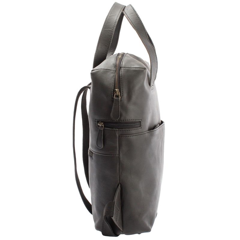 Leconi Stadtrucksack Lederrucksack Leder dunkelgrau LE1023 Zeitlich begrenztes Angebot