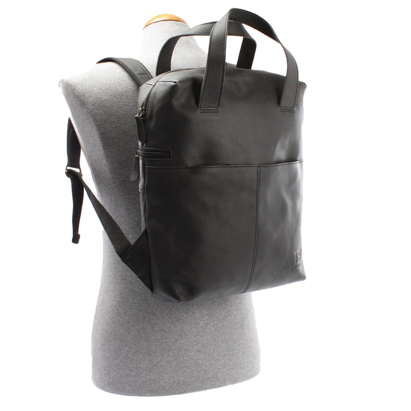Leconi Stadtrucksack Lederrucksack Leder dunkelgrau LE1023 Zeitlich begrenztes Angebot