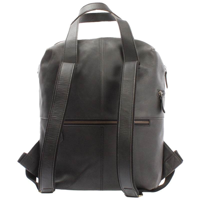 Leconi Stadtrucksack Lederrucksack Leder dunkelgrau LE1023 Zeitlich begrenztes Angebot