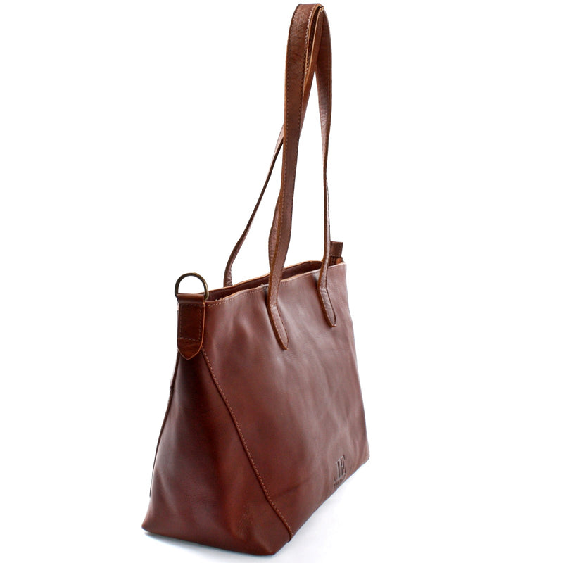 Leconi Schultertasche Damentasche DIN A4 Leder braun LE0071 Blitzangebot