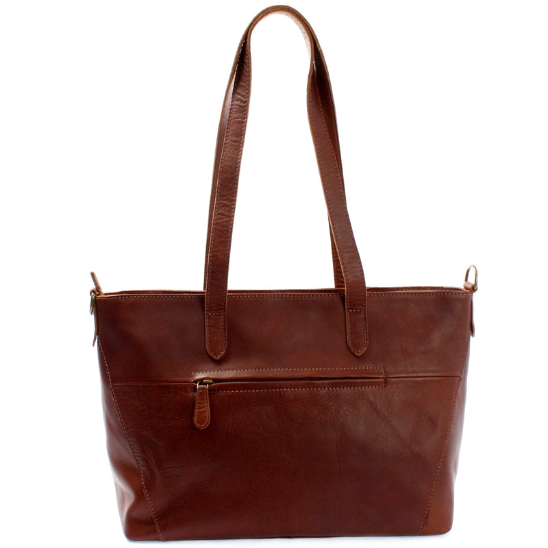 Leconi Schultertasche Damentasche DIN A4 Leder braun LE0071 Blitzangebot