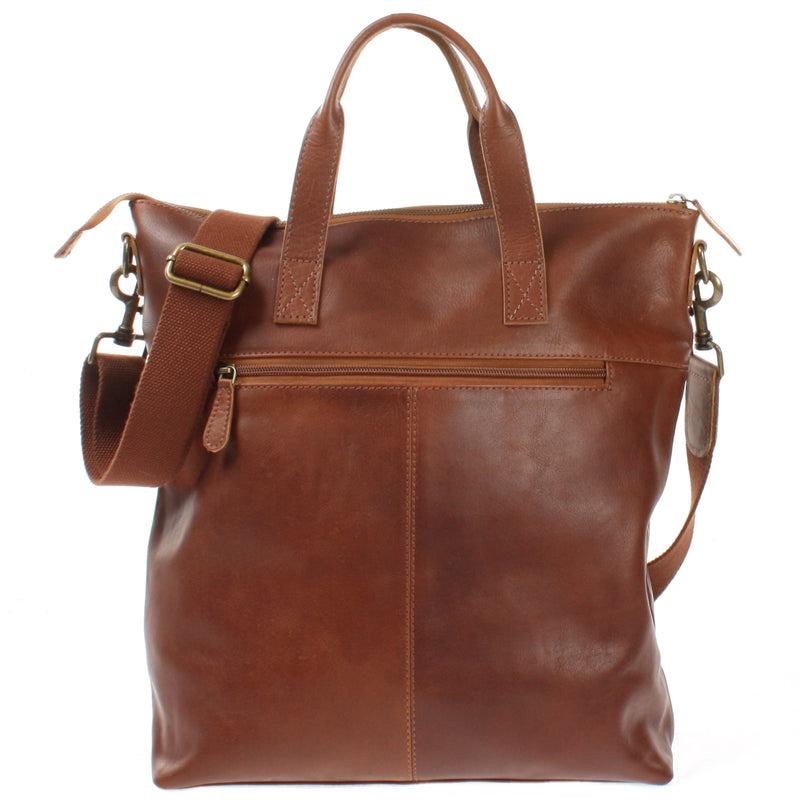 Leconi großer Shopper Henkeltasche Damentasche Leder braun LE0069 Bestseller