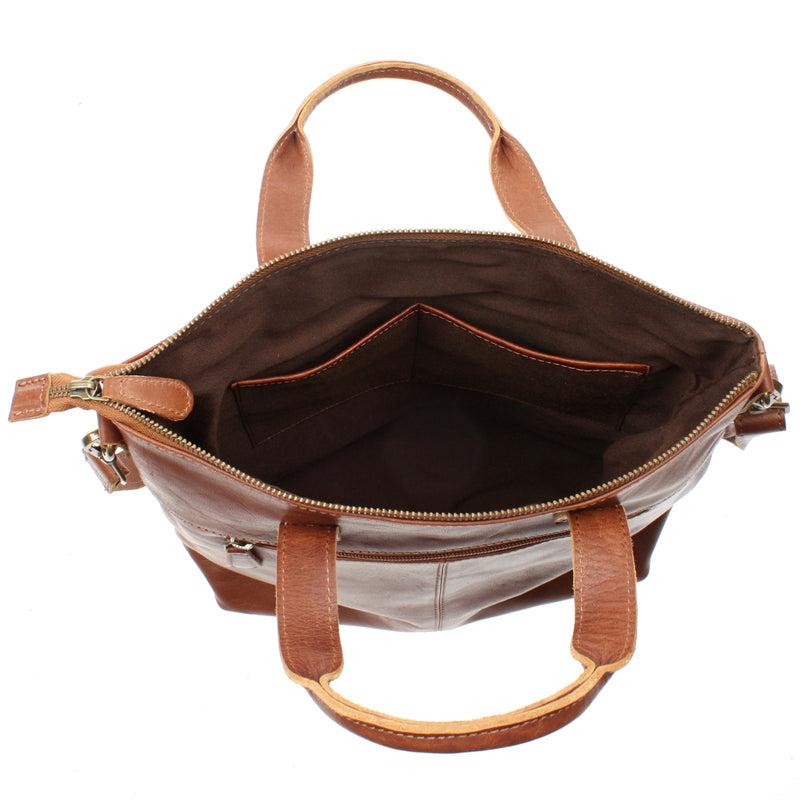 Leconi Damentasche Umhängetasche Henkeltasche Leder braun LE0068 Saisonale Angebote