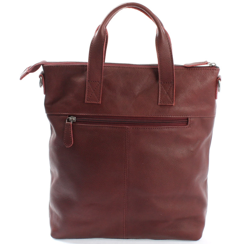 Leconi Henkeltasche Umhängetasche Damentasche Leder bordeaux LE0068 Kauf eins, bekomm eins gratis