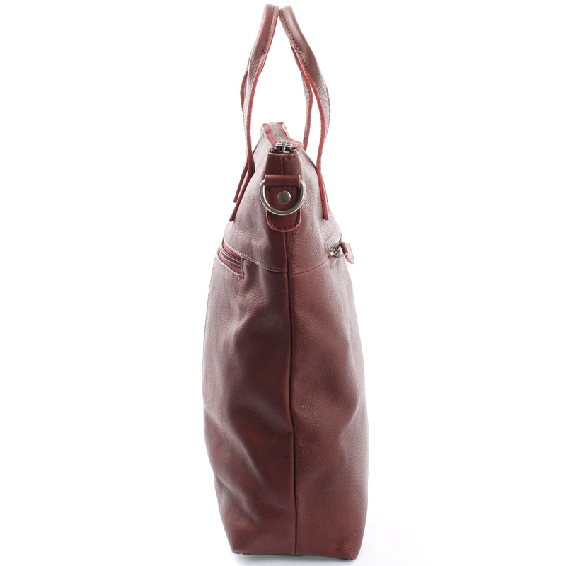 Leconi Henkeltasche Umhängetasche Damentasche Leder bordeaux LE0068 Kauf eins, bekomm eins gratis