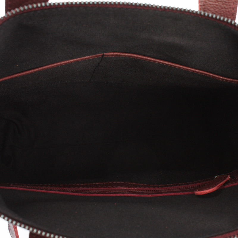 Leconi Henkeltasche Umhängetasche Damentasche Leder bordeaux LE0068 Kauf eins, bekomm eins gratis