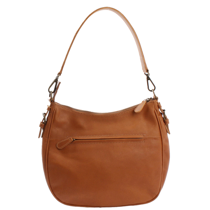 Leconi Schultertasche Ledertasche Handtasche Leder cognac LE0063 Tägliche Deals