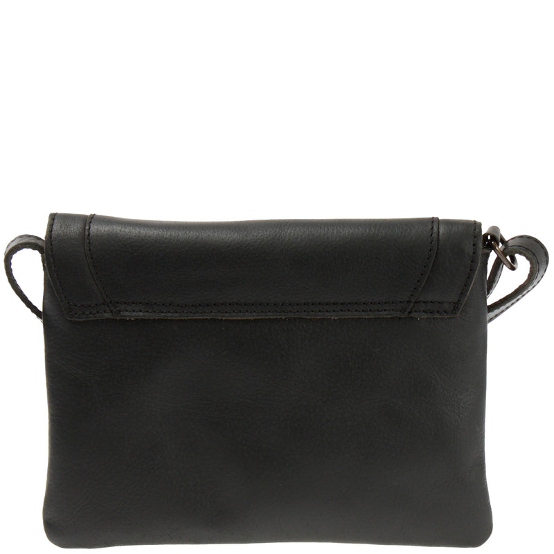 Leconi kleine Umhängetasche Ledertasche Damentasche Schultertasche Leder schwarz LE3078 Sonderangebote