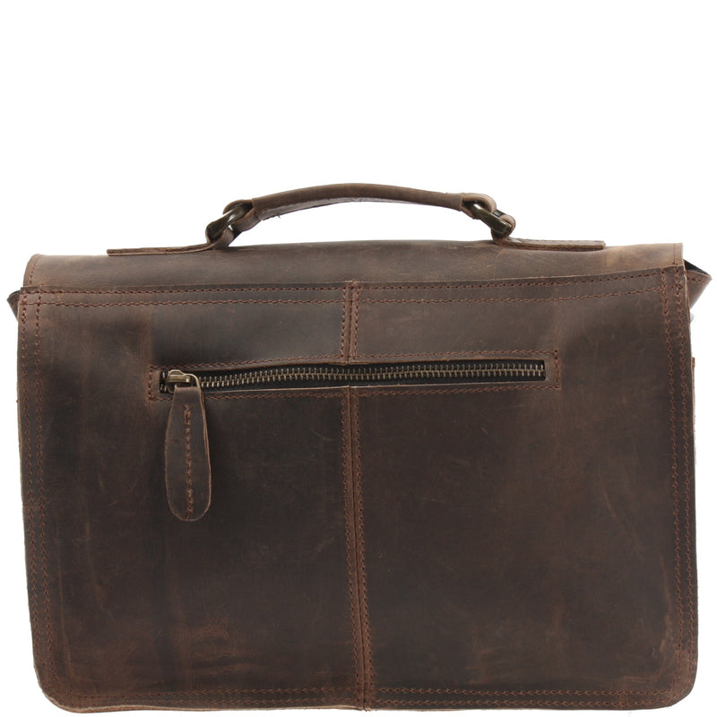 Leconi kleine Umhängetasche Schultertasche Damen Herren Leder schlamm LE3023 Tiefpreis