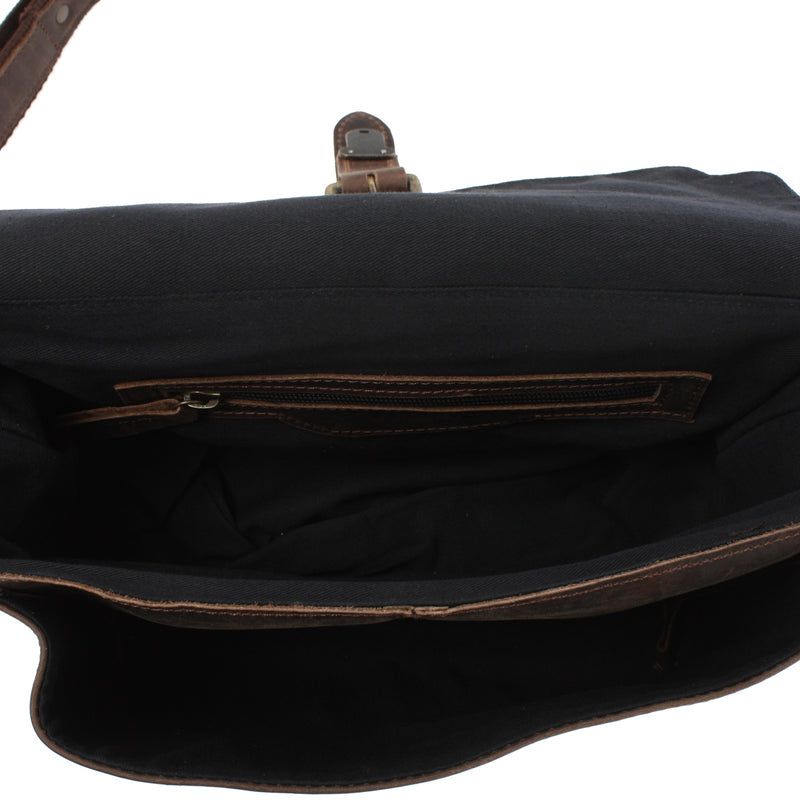 Leconi kleine Umhängetasche Schultertasche Damen Herren Leder schlamm LE3023 Tiefpreis