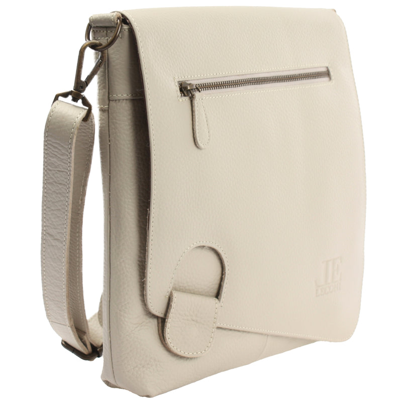 Leconi Umhängetasche Ledertasche Damen Schultertasche Leder beige LE3073 Kostenlose Rückgabe