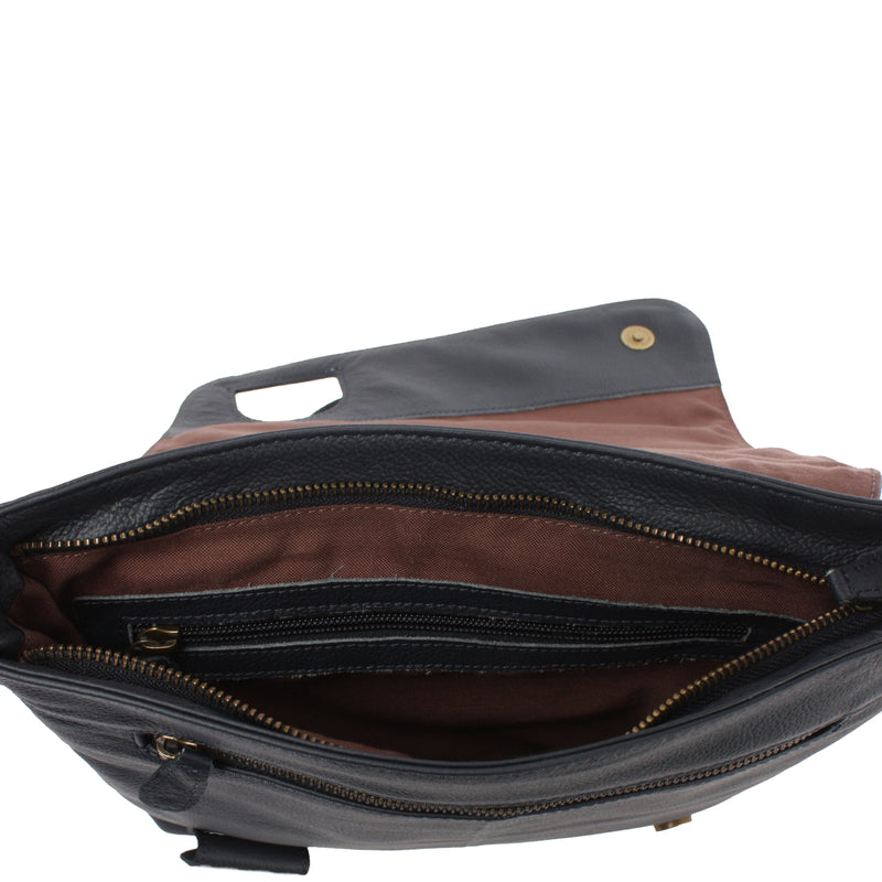 Leconi Umhängetasche Ledertasche Damen Schultertasche Leder navy LE3073 Begrenzte Freigabe