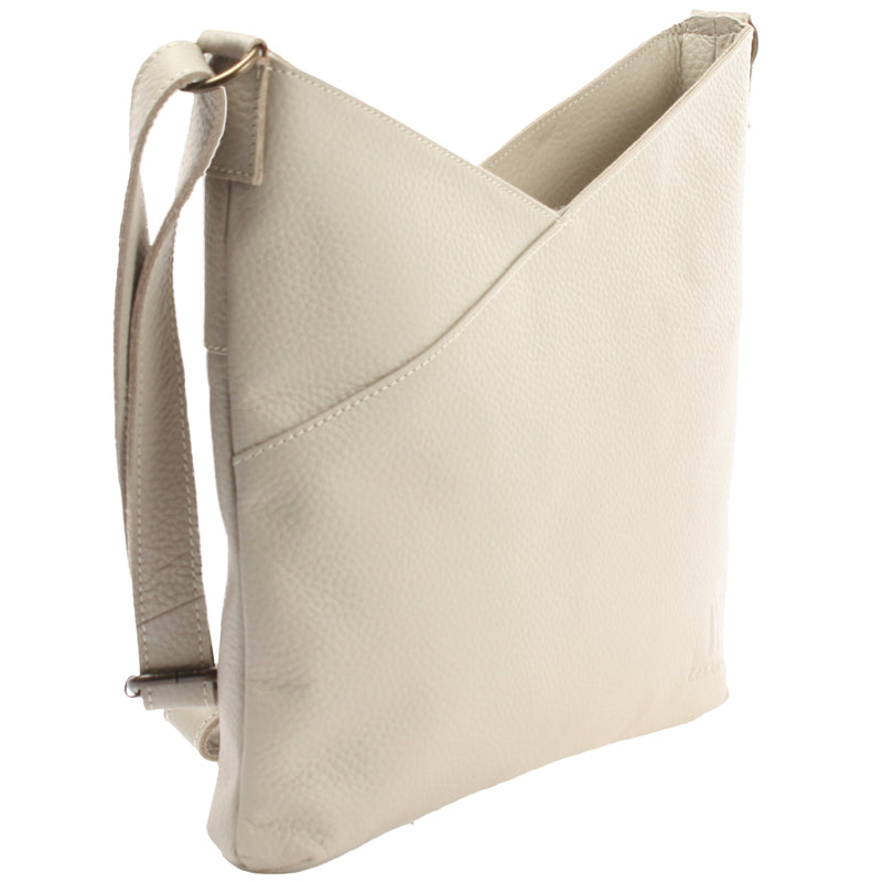 Leconi Damentasche Umhängetasche Handtasche Leder beige LE0065 Letzte 3 Tage