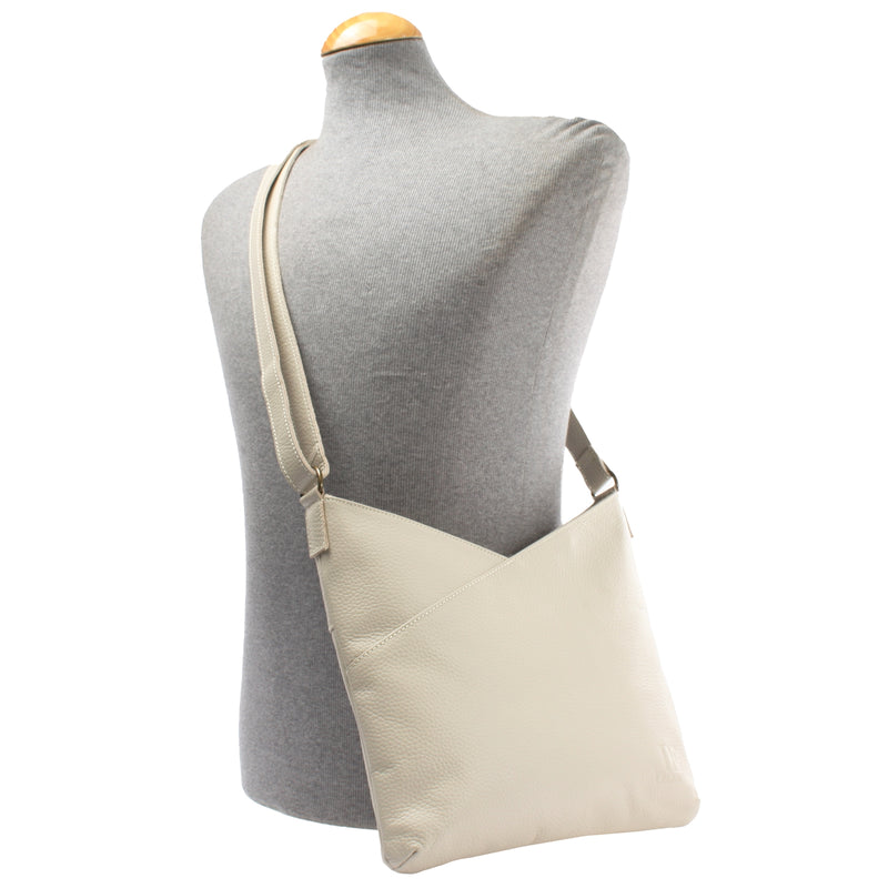 Leconi Damentasche Umhängetasche Handtasche Leder beige LE0065 Letzte 3 Tage