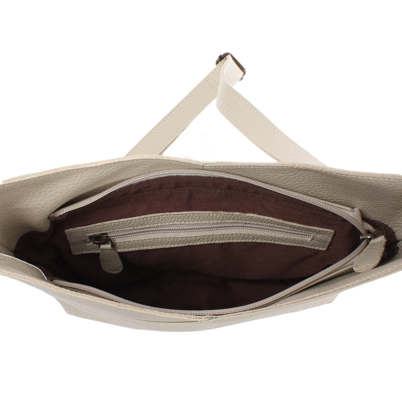 Leconi Damentasche Umhängetasche Handtasche Leder beige LE0065 Letzte 3 Tage