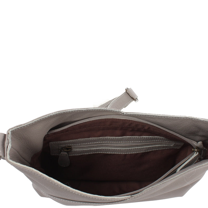 Leconi Damentasche Umhängetasche Handtasche Leder grau LE0065 JETZT KAUFEN