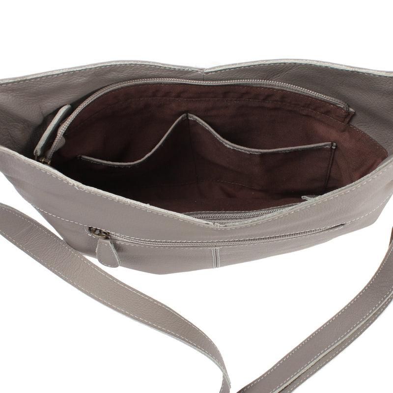 Leconi Damentasche Umhängetasche Handtasche Leder grau LE0065 JETZT KAUFEN