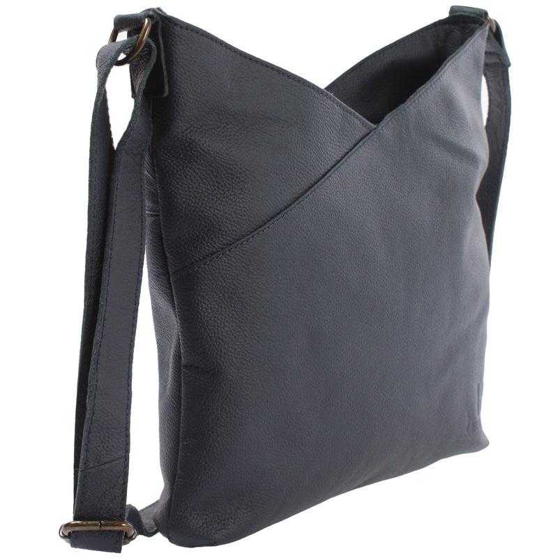 Leconi Damentasche Umhängetasche Handtasche Leder navy LE0065 Neueste Stile