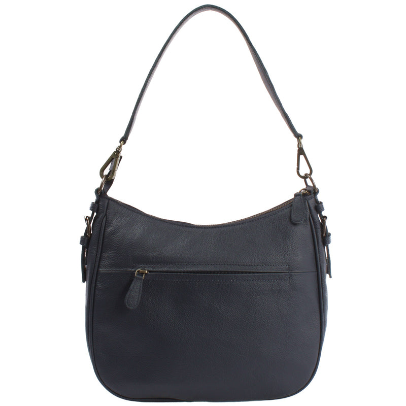Leconi Schultertasche Ledertasche Damentasche Leder navy LE0063 Letzte 2 Tage