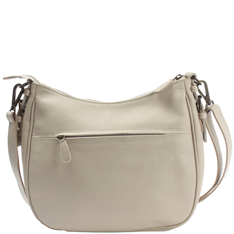 Leconi Schultertasche Ledertasche Damentasche Leder beige LE0063 Letzter Tag