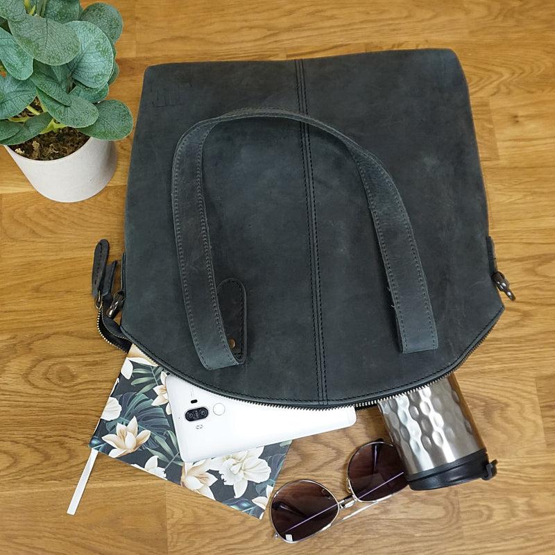 Leconi Shopper Schultertasche Damen Handtasche Ledertasche Henkeltasche Leder grau LE0060 Bis zu 50% Rabatt