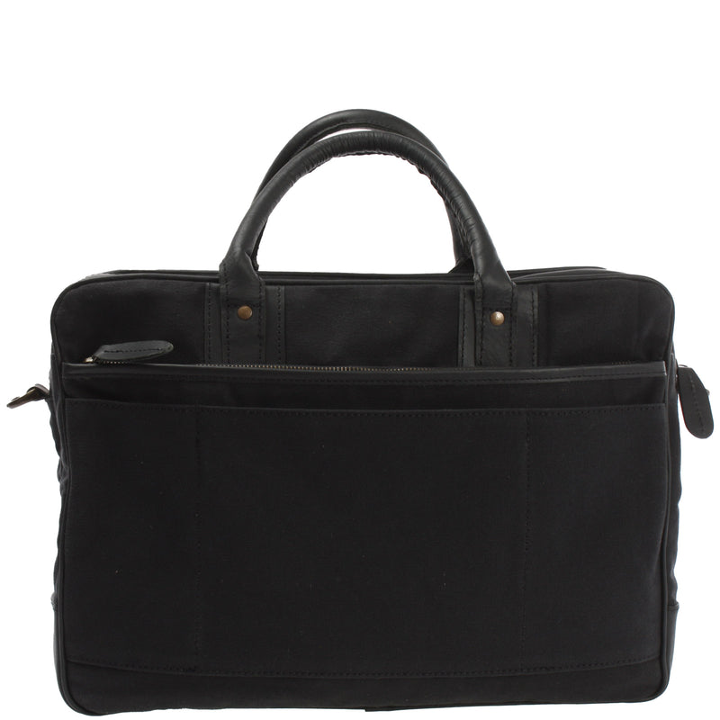 Leconi Aktentasche Handgepäck Trolleytasche Canvas Leder schwarz LE3066 Bis zu 60% Rabatt