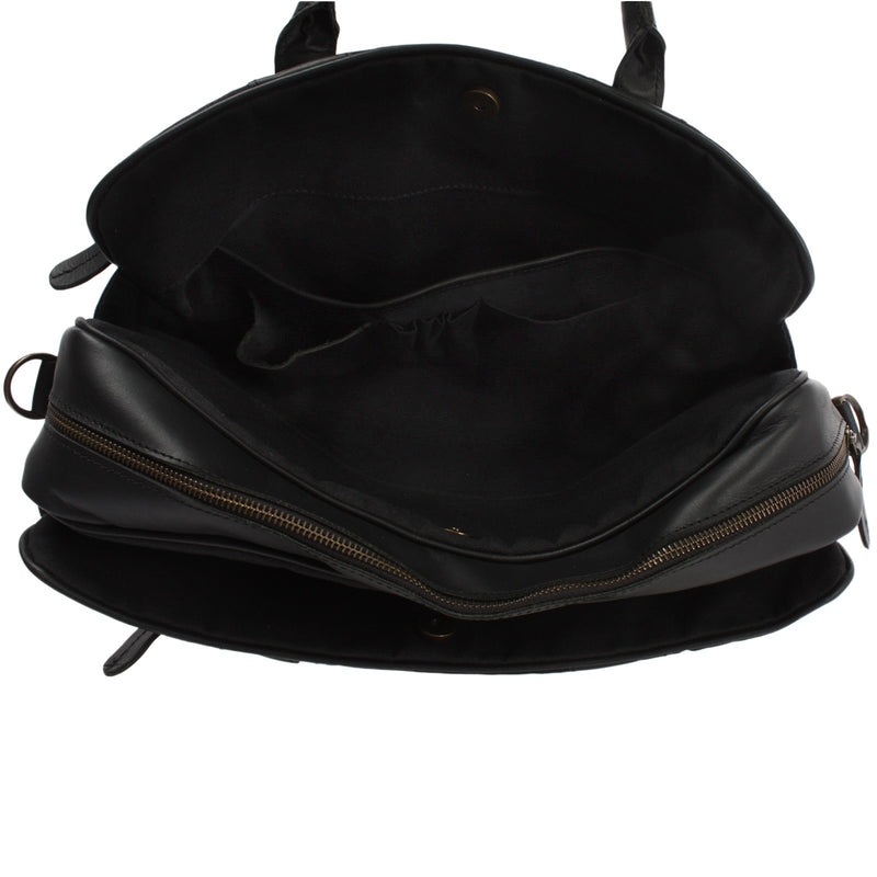 Leconi Aktentasche Handgepäck Trolleytasche Canvas Leder schwarz LE3066 Bis zu 60% Rabatt