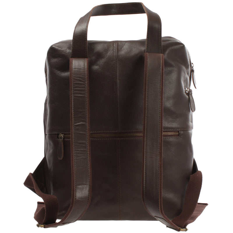 Leconi großer Rucksack Lederrucksack Freizeitrucksack Damen Herren Leder dunkelbraun LE1020 Bis zu 65% Rabatt