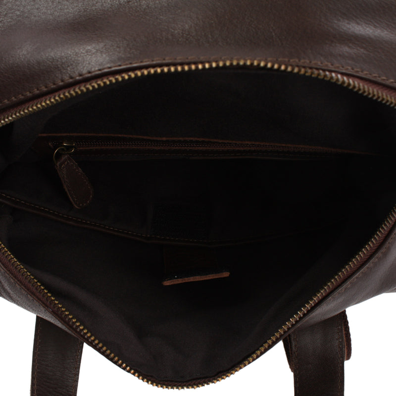 Leconi großer Rucksack Lederrucksack Freizeitrucksack Damen Herren Leder dunkelbraun LE1020 Bis zu 65% Rabatt