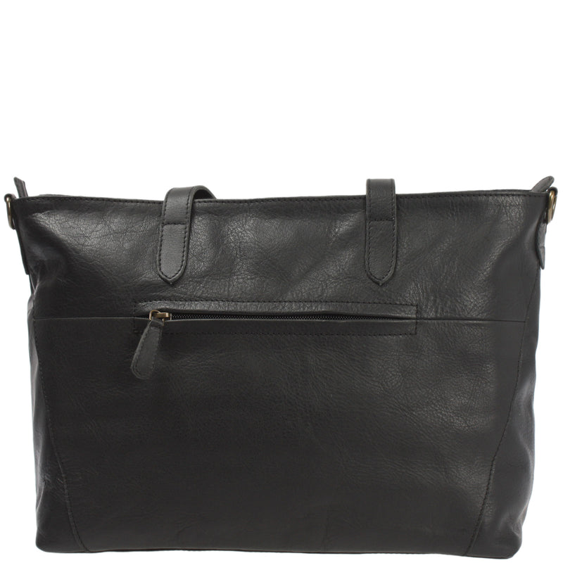 Leconi Schultertasche Damentasche DIN A4 Leder schwarz LE0071 Bis zu 55% Rabatt