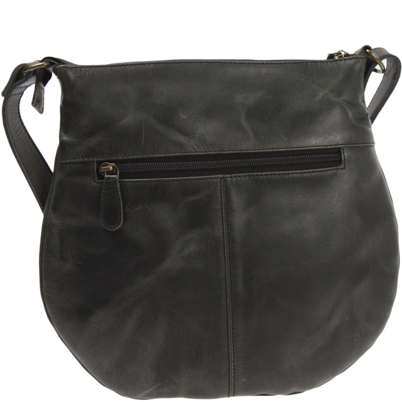 Leconi kleine Umhängetasche Damentasche Leder dunkelgrau LE0070 Discount Store für neue Produkte