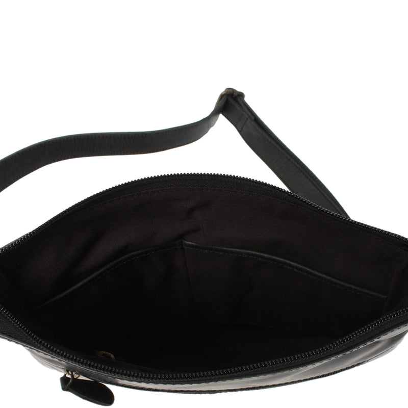 Leconi kleine Umhängetasche Damentasche Leder dunkelgrau LE0070 Discount Store für neue Produkte