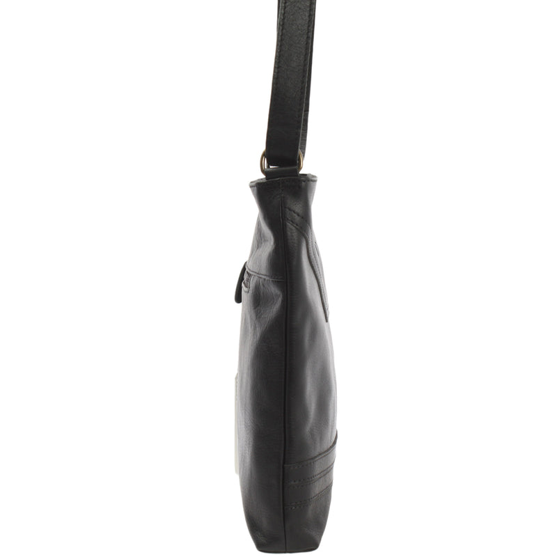 Leconi Umhängetasche Ledertasche Damen Schultertasche Leder schwarz LE0066 Super Rabatt