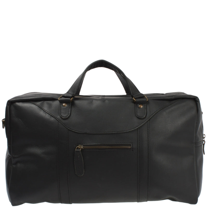 Leconi kleine Reisetasche Weekender Handgepäck Leder schwarz LE2009 50% Rabatt mit kostenlosem Versand