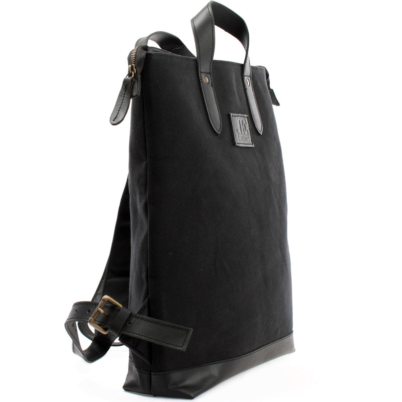 Leconi Freizeitrucksack Rucksack DIN A4 Canvas Leder schwarz LE1021 Clearance-Verkauf