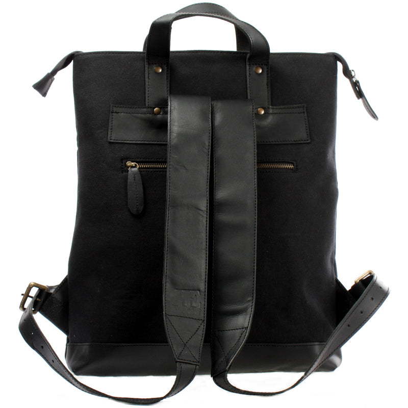 Leconi Freizeitrucksack Rucksack DIN A4 Canvas Leder schwarz LE1021 Clearance-Verkauf