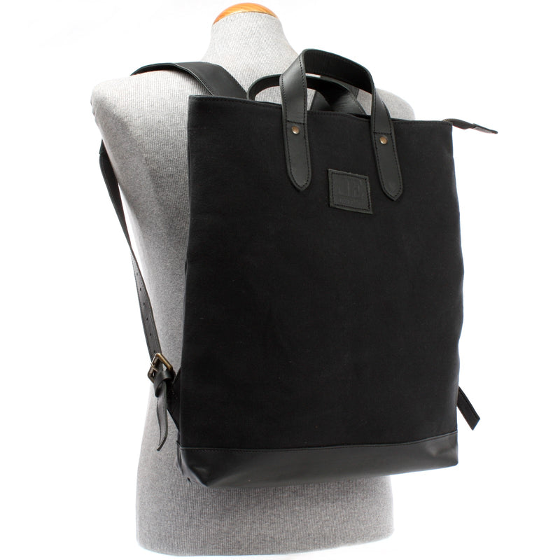 Leconi Freizeitrucksack Rucksack DIN A4 Canvas Leder schwarz LE1021 Clearance-Verkauf