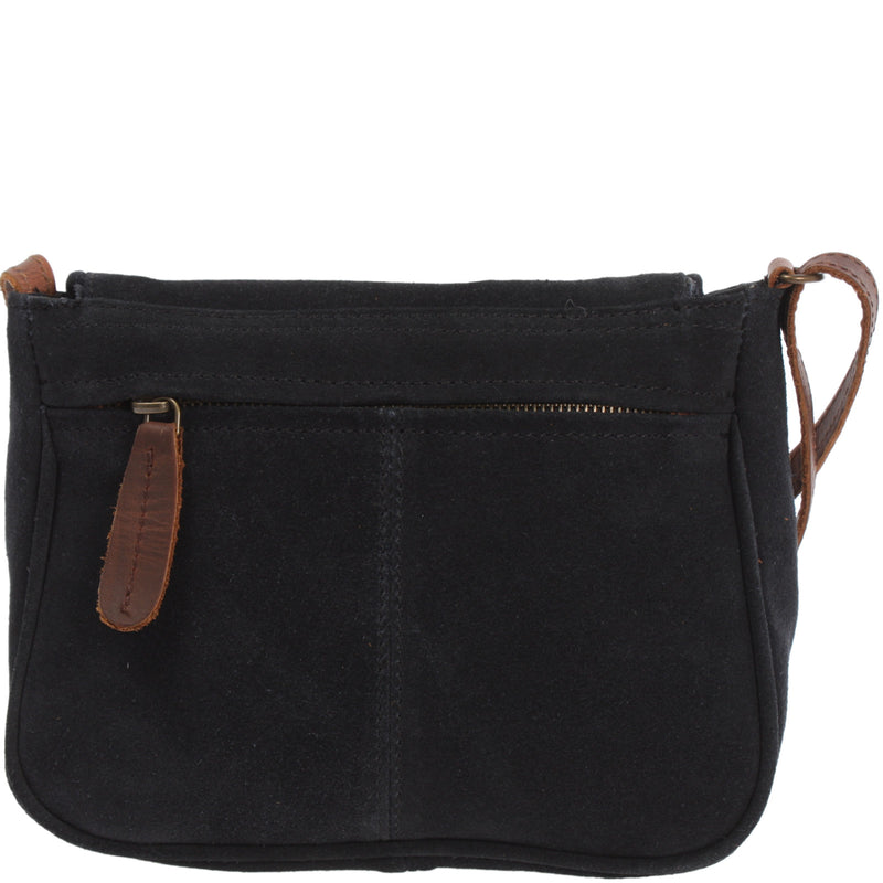 Leconi kleine Umhängetasche Ledertasche Damentasche Schultertasche Veloursleder anthrazit LE3047 Fabrikladen