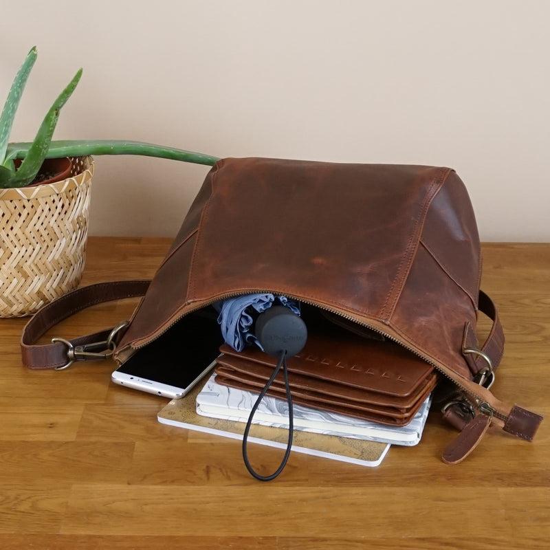 Leconi Umhängetasche Schultertasche Ledertasche Leder braun LE0058 50% Rabatt für begrenzte Zeit
