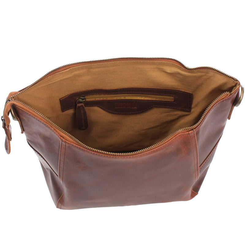 Leconi Umhängetasche Schultertasche Ledertasche Leder braun LE0058 50% Rabatt für begrenzte Zeit