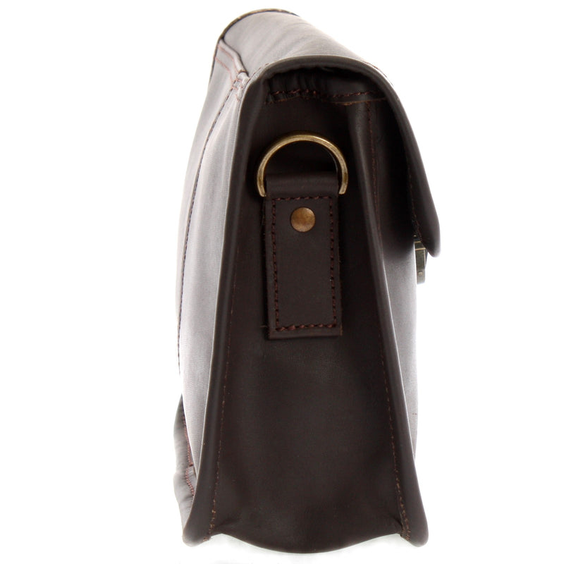 Leconi kleine Umhängetasche Ledertasche Leder dunkelbraun LE3041 Rabatte dieses Monats