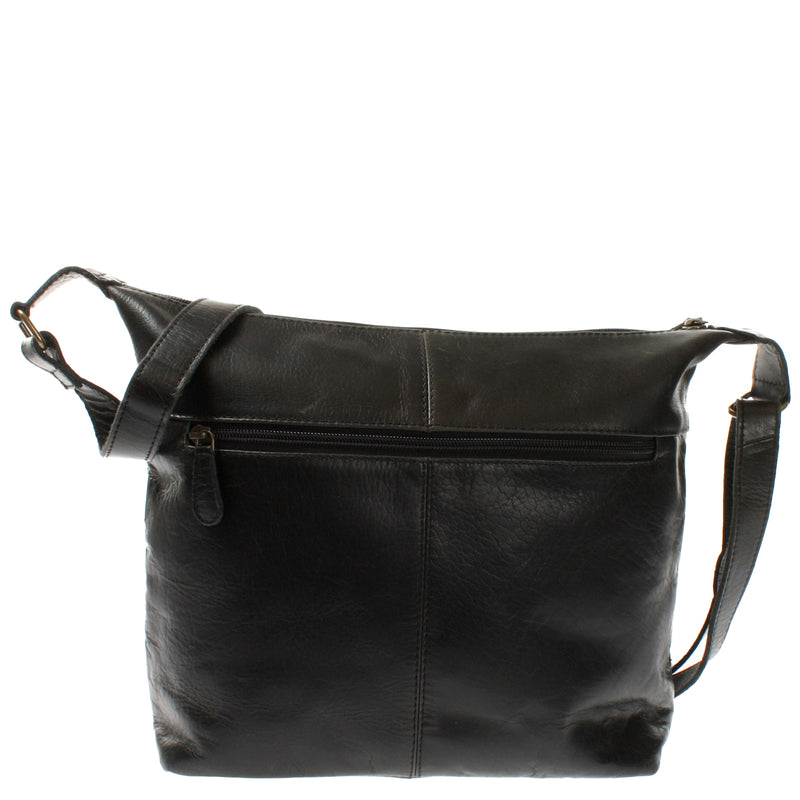 Leconi B-Ware Umhängetasche Beuteltasche Ledertasche Damentasche Leder schwarz LE0064 2025