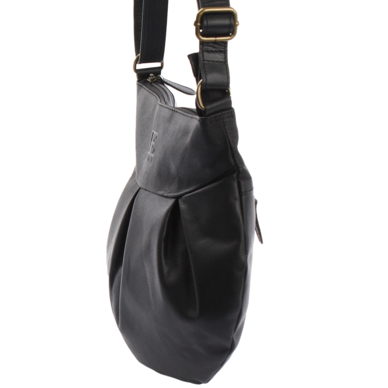 Leconi B-Ware kleine Umhängetasche Ledertasche Damentasche Schultertasche Leder schwarz LE0070 Online