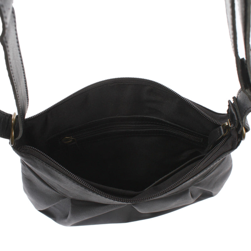 Leconi B-Ware kleine Umhängetasche Ledertasche Damentasche Schultertasche Leder schwarz LE0070 Online