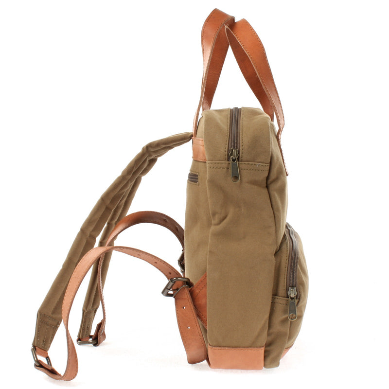 Leconi B-Ware Canvasrucksack kleiner Freizeitrucksack Damen Herren Canvas oliv LE1028 Angebote