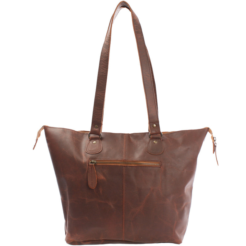 Leconi B-Ware Schultertasche Damentasche Handtasche Leder braun LE0052 Fabrikverkauf