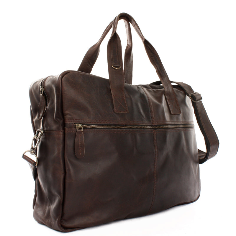 Leconi Weekender kleine Reisetasche Sporttasche vintage Leder dunkelbraun LE2018 Fabrik Onlineshop